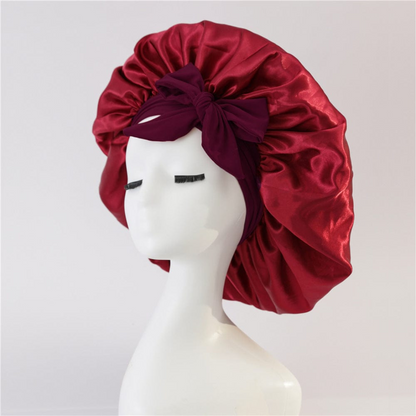 Smooth-Night by Silkivo Premium™ (Hair Bonnet with Magic Tie Band)