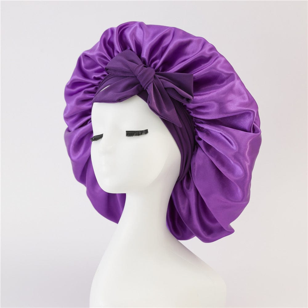 Smooth-Night by Silkivo Premium™ (Hair Bonnet with Magic Tie Band)