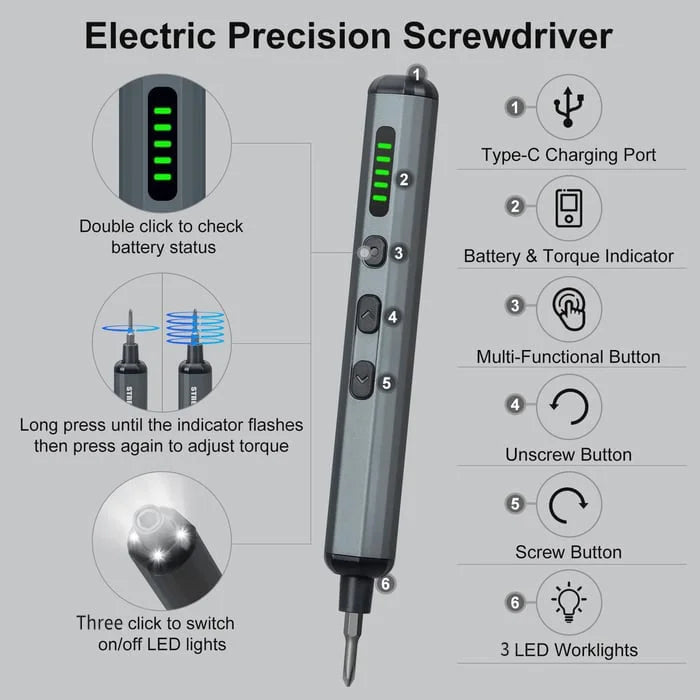 68-In-1 Precision Electric Screwdriver Set